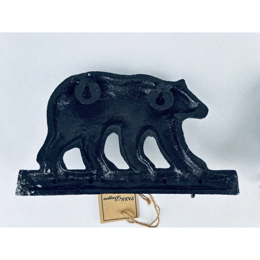 Lot Of 2 Cast Iron‎ Bear Coat  - Keys Hanger With 5 Hooks  - NWT - Read